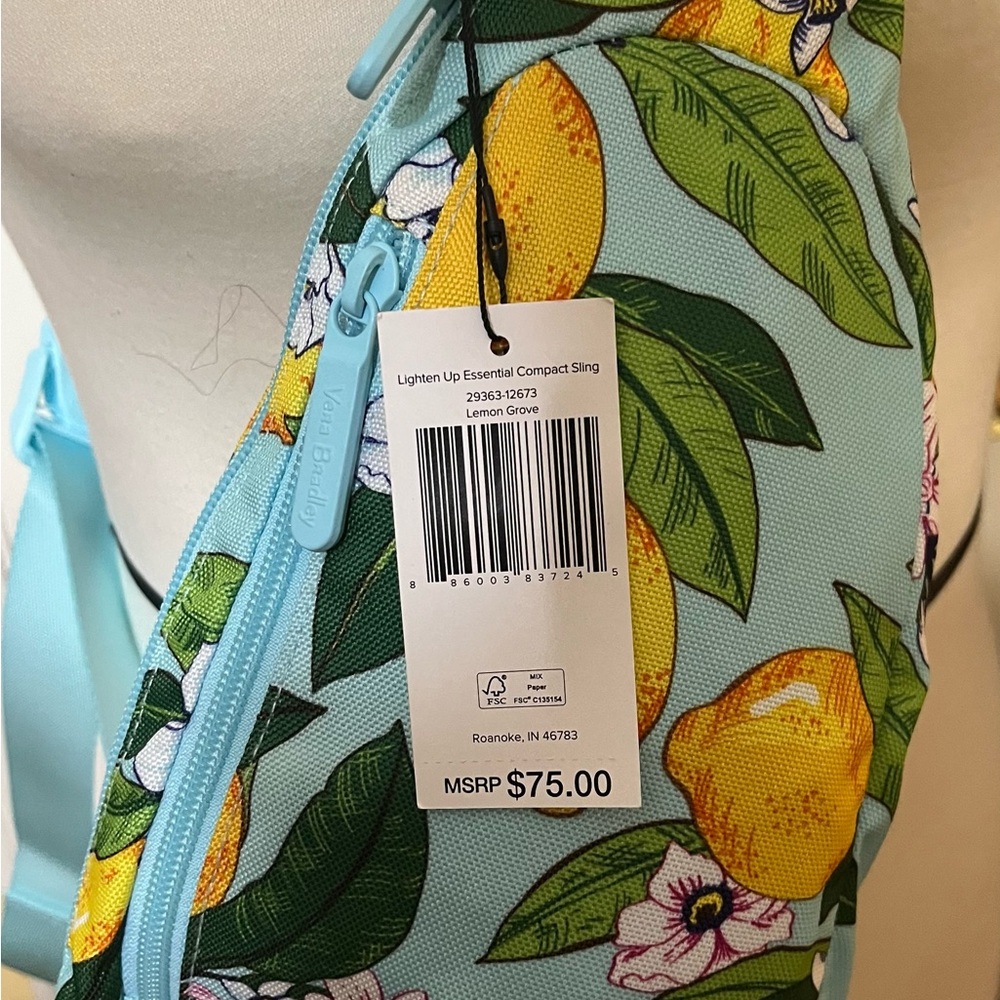 Vera Bradley Lemon Floral Sling Bag